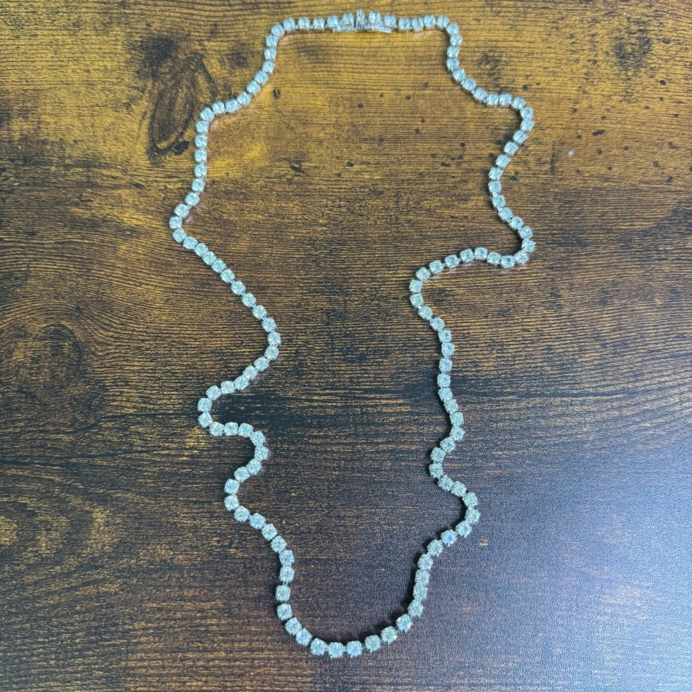 Les Bernard Rhinestone Necklace Vintage 1950’s Art Deco Style Opera Glam